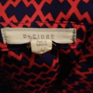 Pleione Tops - Red & Blue 3/4 sleeve blouse Pleione Tops - Red & Blue 3/4 sleeve blouse